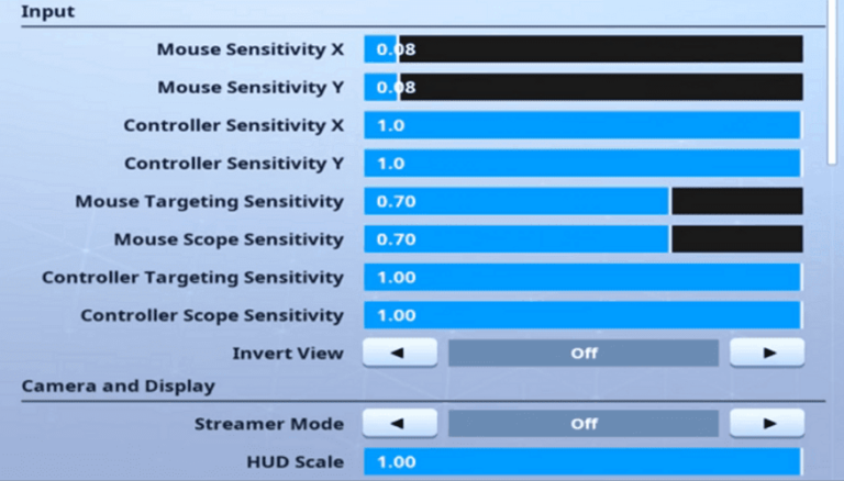 Fortnite Y And X Sensitivity